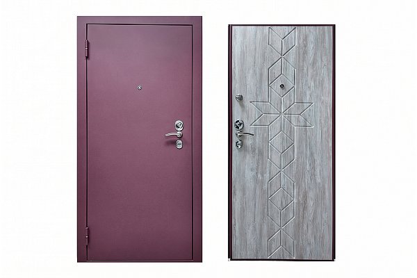Стальная квартирная дверь ZAIGER SED-М, бордо, 880х2050 мм 